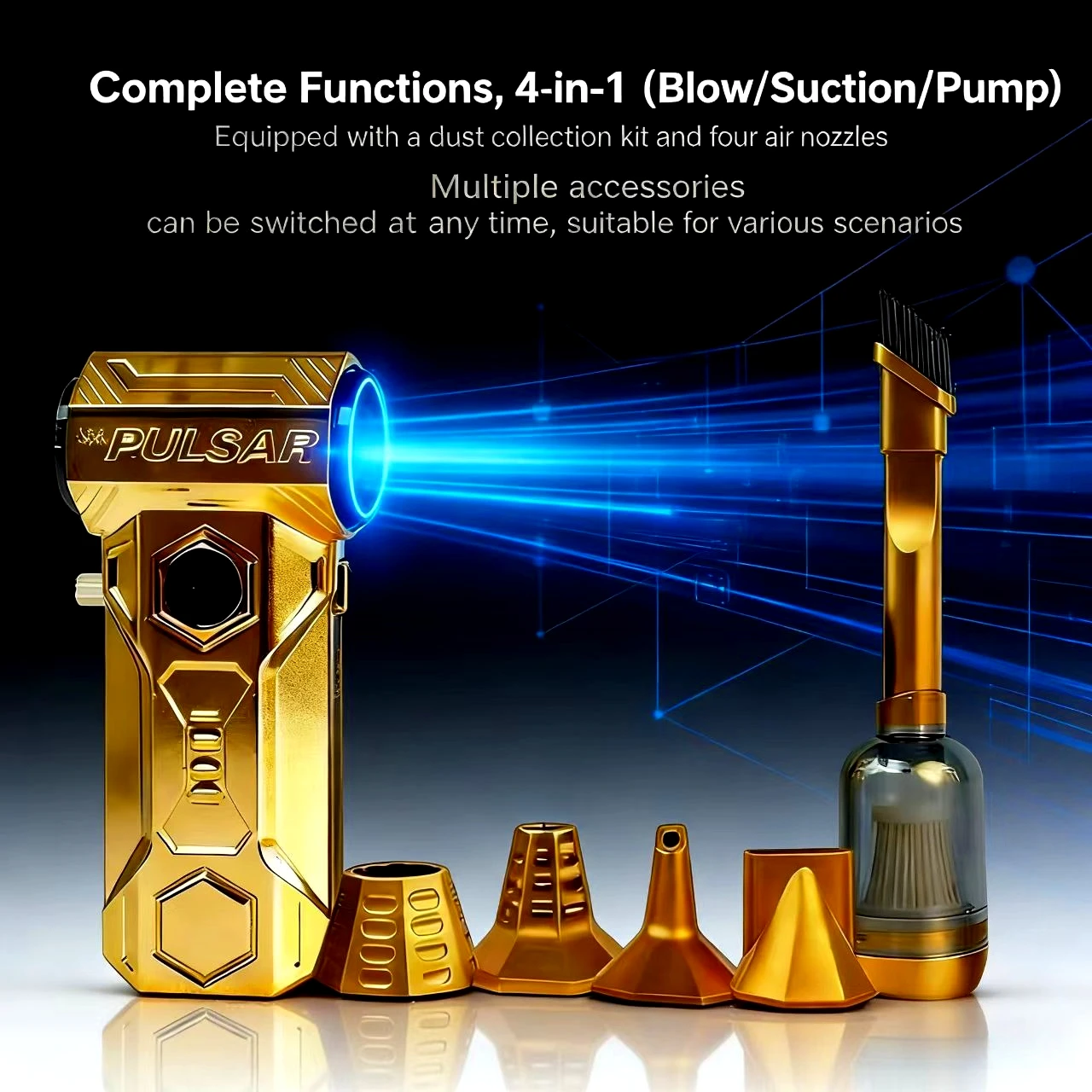 

X11Pro MAX Glod Turbo Jet Blower 890000 об/мин Мощная воздуходувка с бесщеточным двигателем, турбовентилятор, скорость ветра 75 м/с, 10000 мАч, сильный поток воздуха