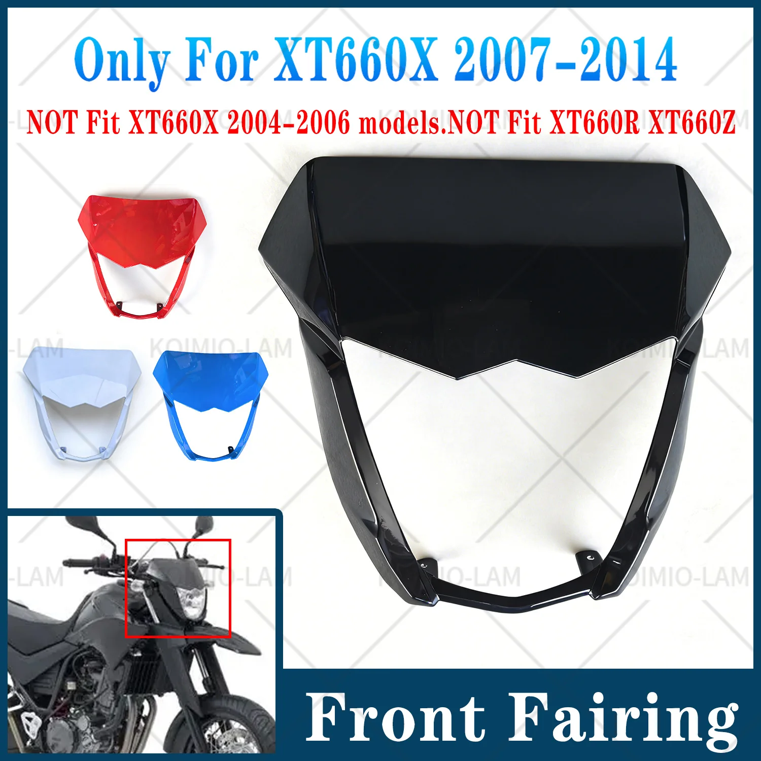 

Fit For YAMAHA XT660X 2007 - 2014 XTX660 XT 660 X Front Headlight Upper Fairing Cowl Nose