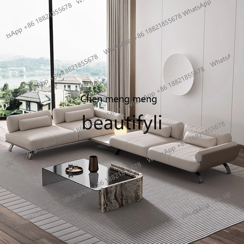 X Light Luxury Luxury Villa Living Room Large Apartment Genuine Leather Sofa Set Furniture