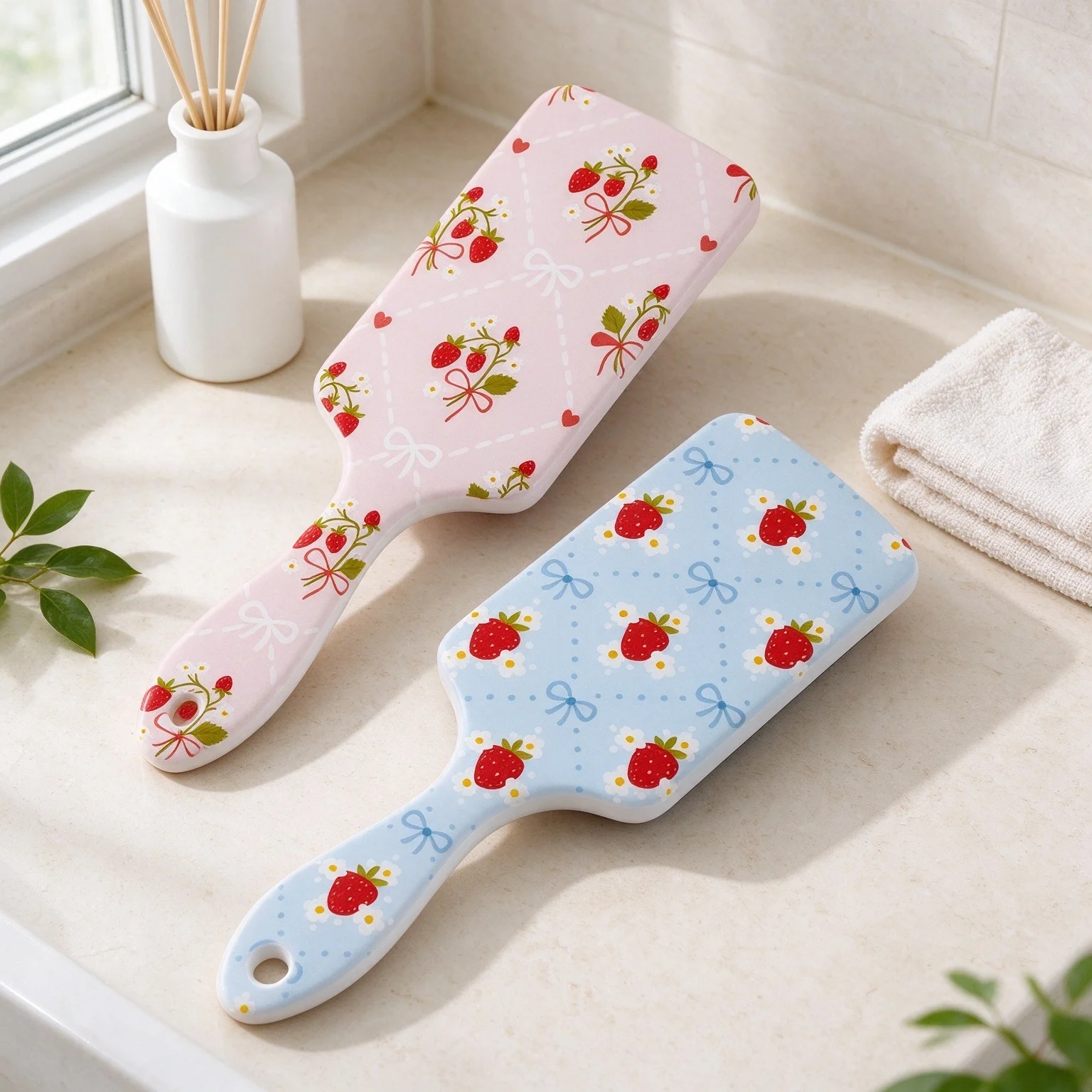 1 Piece with Random Design Strawberry Print Cartoon Scalp Massage Air Cushion Comb Unisex Airbag Massage Comb Portable Cute Hair Smoothing Comb Compact and Lightweight Easy to Carry Suitable for Gift Giving