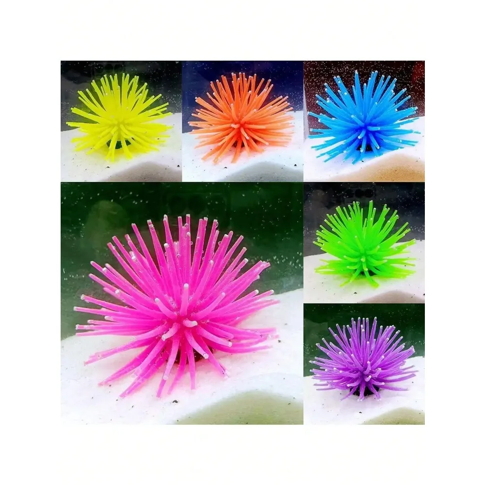 1pc Artificial Sea Urchin/Anemone Soft Coral For Aquarium Decorative Fish Tank Ornament