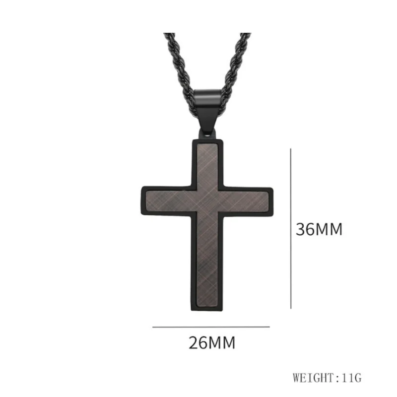Factory Private Customized Minimalist Cross Custom Necklace Stainless Steel 18K Gold-Plated Crafted Men's Pendant Source Factory