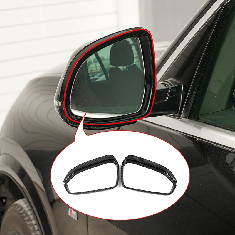 

Цвет углеродного волокна, автомобильные аксессуары, дверь заднего вида, боковое стекло, зеркало, рамка для бровей, наклейка, наклейка для BMW X5 G05 2019-2022