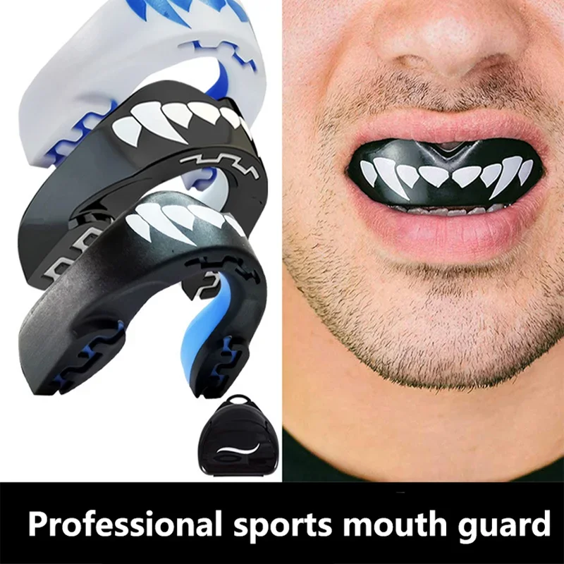 Mouth Guard Sports- Teeth 3D Technology Double Layer Boxing Mouth Guard Perfect Fit Adults with Case - Boil & Bite Mouth