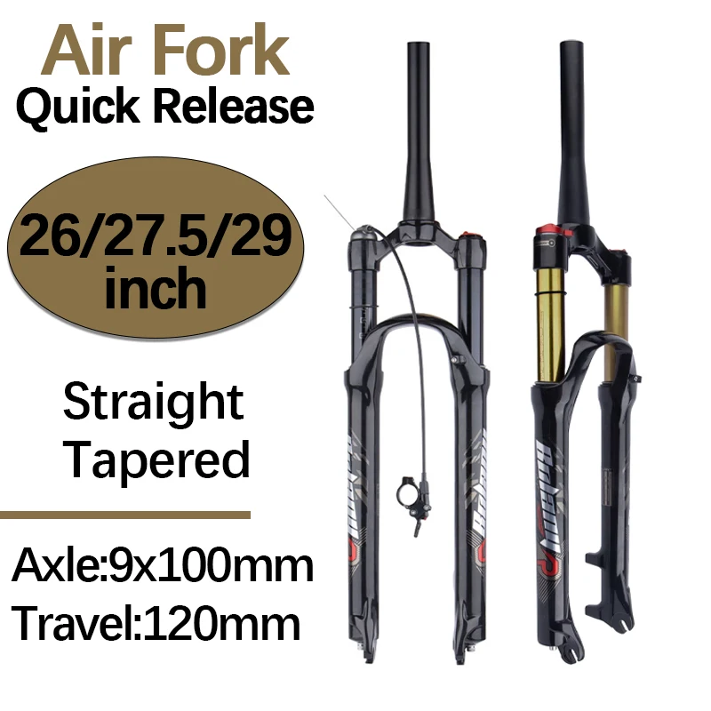 Air Suspension Mtb 29 Bicycle Suspension Fork 26 27.5 29 Inch Shock Absorber Straight Tapered Remote Manual 120mm Travel