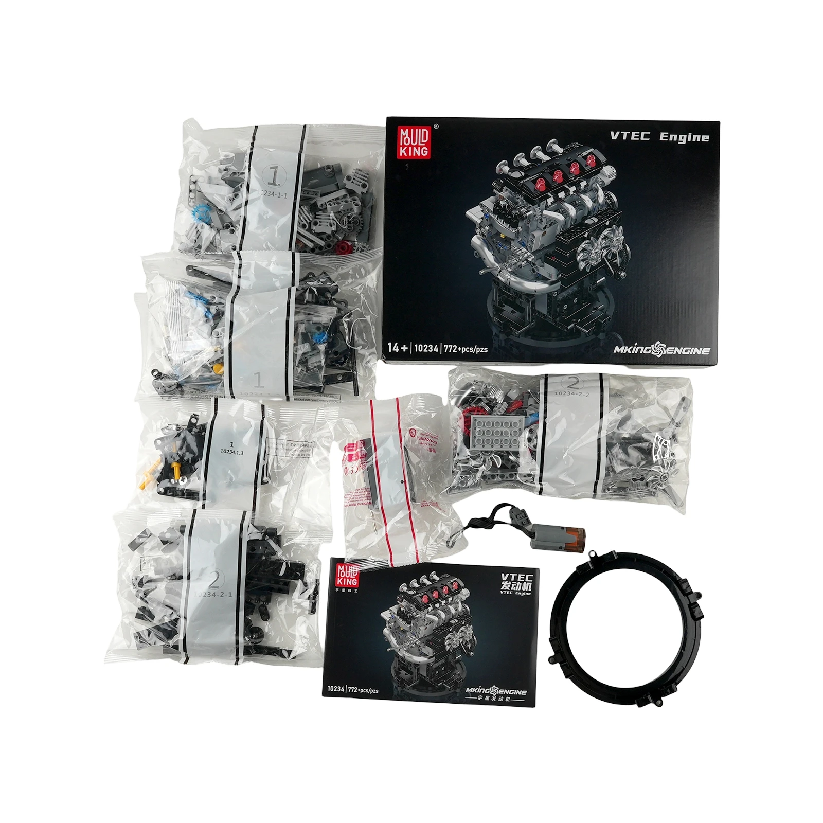 

Mould King 10234 Technical Car Engine Toys The Motorized VTEC Engine Building Block Assembly Car Brick Set Kids Christmas Gift