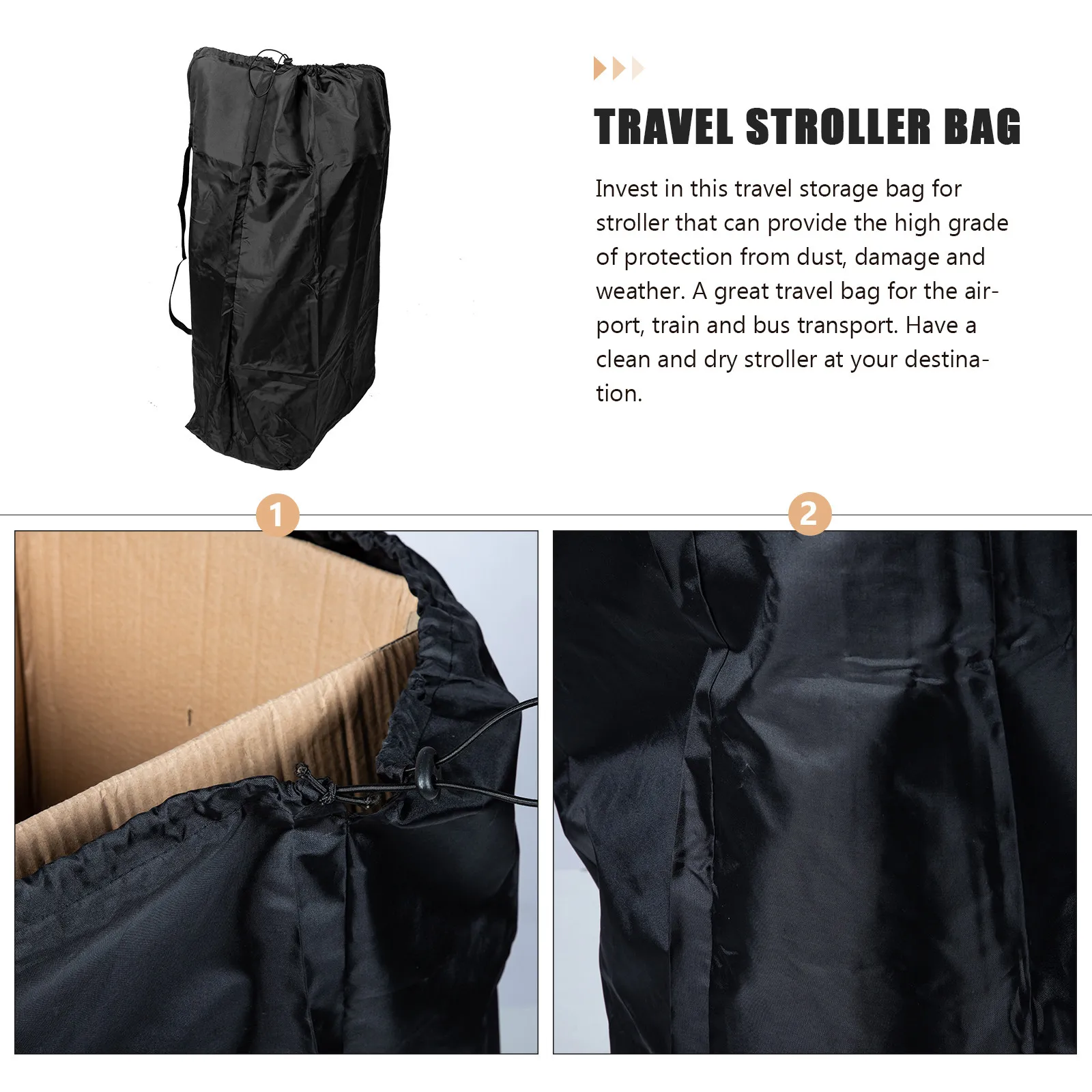 

Stroller Storage Bag Heavy Duty Water Resistant Drawstring Closure Compatible Most Strollers Travel Airplane Carriage Space
