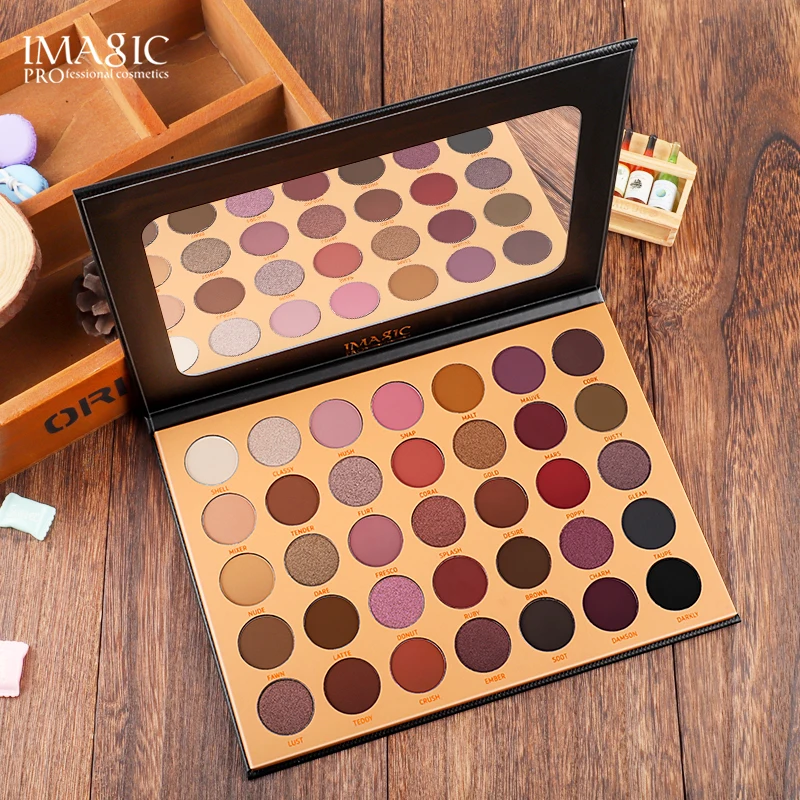 IMAGIC 35 color eyeshadow palette waterproof matte glitter eye shadow primer luminous eyeshadow ladies gift Qual Codigo Rastreio