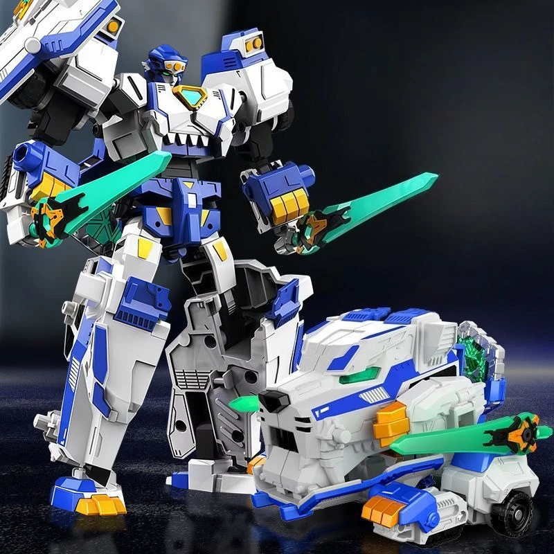 Deformation Robot Toy Saber-toothed Tiger Action Figures Plastic Model 6.7''/17cm Nwe Toys Set for Boys Christmas,Birthday Gifts