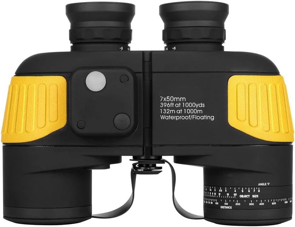 For Marine 7x50 Binoculars with Internal Rangefinder & Compass for Navigation,Boating,Fishing