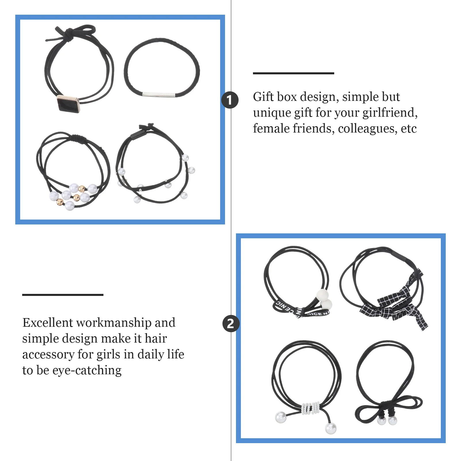 

4pcs Hair Band Set for Women Nylon Headbands Ties Durable Practical Daily Wear Gatherings Accessories Hair Circle Ring