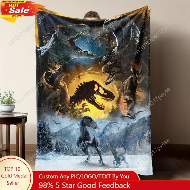 

Soft Funny Throw Blanket Cute Flannel,Cool Dinosaur Pattern Printed Blanket Warm Cozy Blankets For Couch Bed Custom blankets