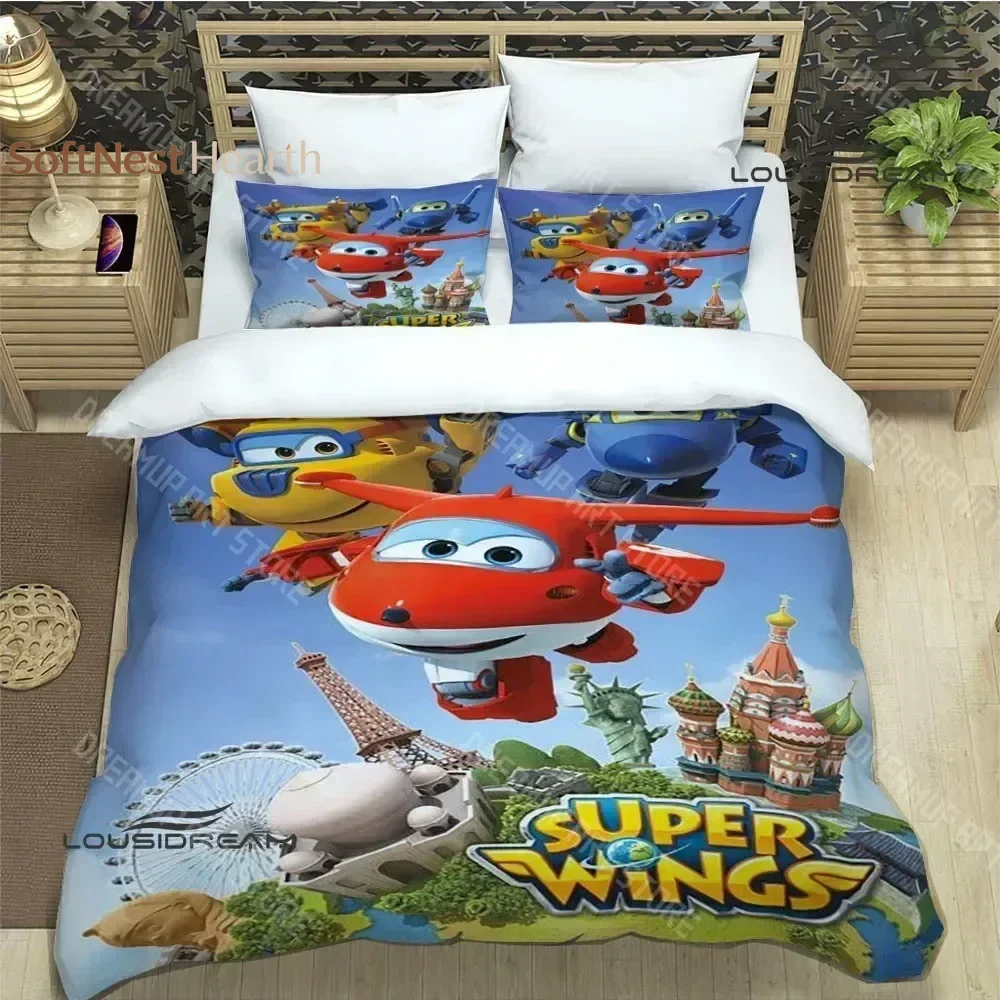 2026 3D Print Super Wings Bedding Sets Exquisite Supplies Set Duvet Cover Bed Comforter Set Bedding Set Luxury Birthday Gift