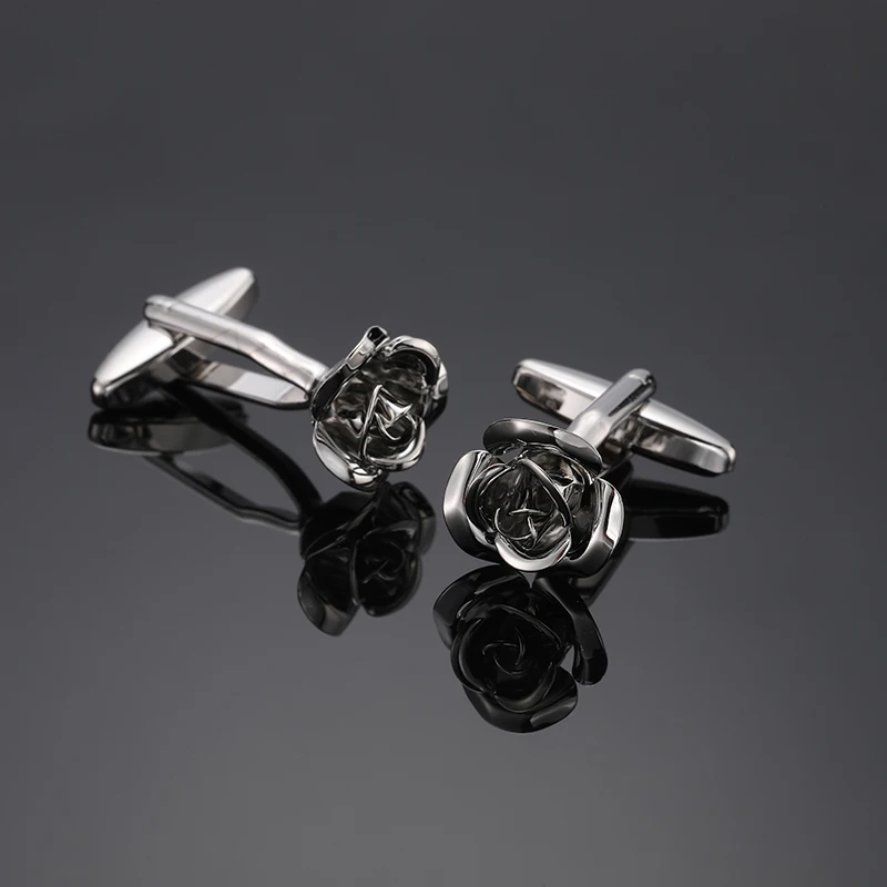 أزرار أكمام للقميص الفرنسي للرجال ، ورود الحب الحلوة ، برسيم الحظ ، أوراق القيقب ، إكسسوارات بدلة العمل ، مجوهرات رومانسية ، زر الكفة #5