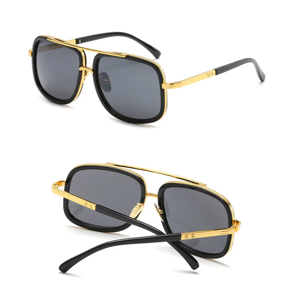 

Unisex Square Mirror Sunglasses Black Metal Frame Black-Changing Lens Lightweight Sturdy Uv Protection for Beach Outdoor Men