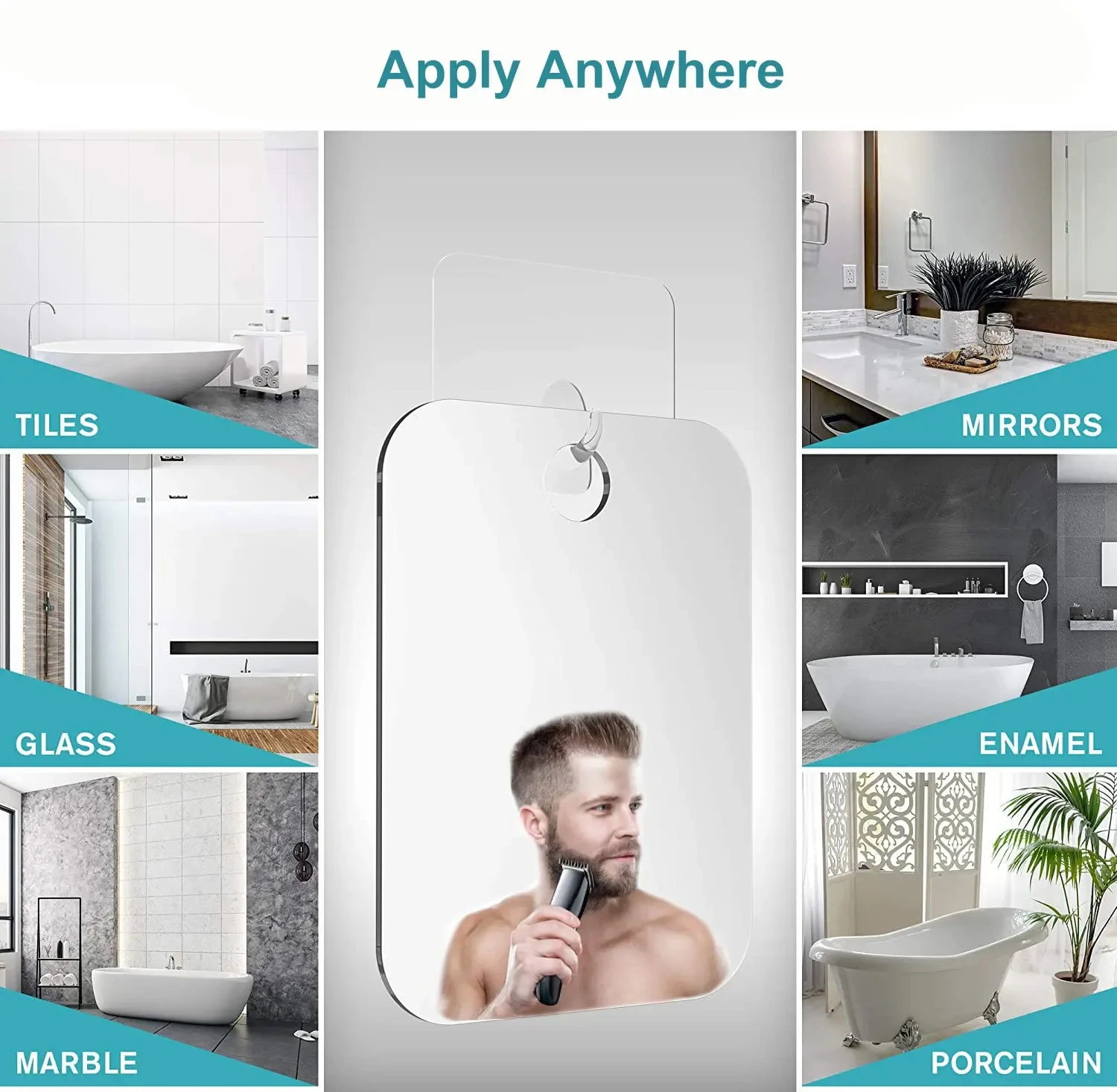 الاكريليك مرآة لوضع مساحيق التجميل حمام الحلاقة جيب السفر مرآة لوضع مساحيق التجميل النساء مرآة اليد الحمام الوجه حلاقة دش الملحقات