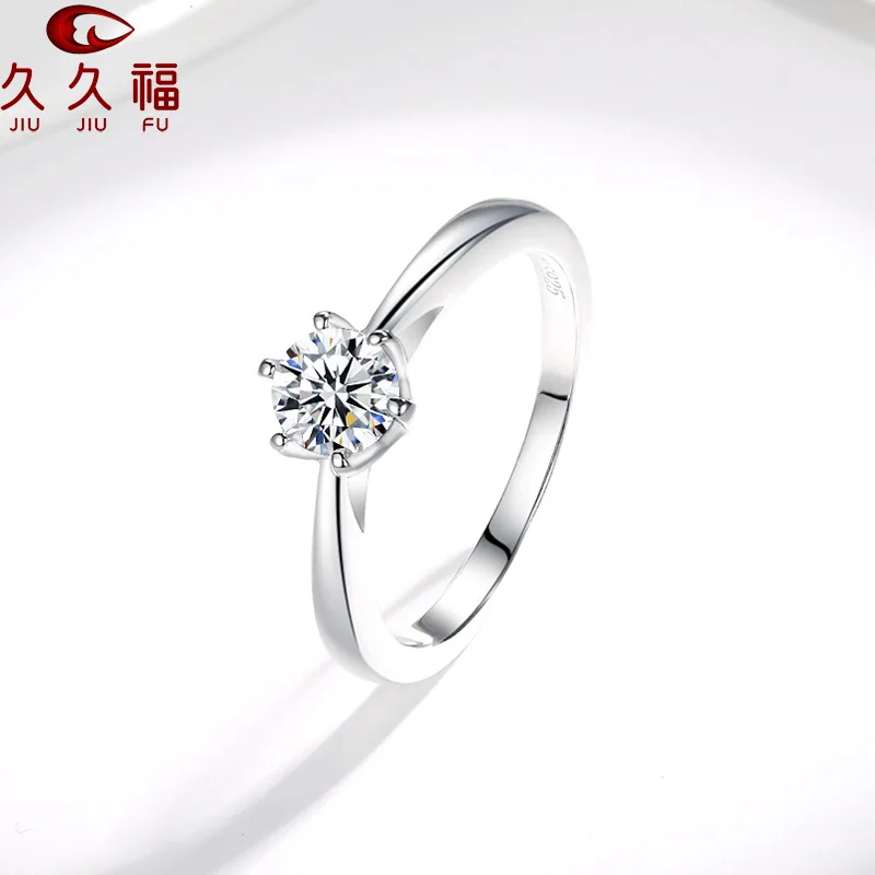 Durable Platinum Ring For Women 0.5ct Moissanite PT950 Platinum Scratch-resistant platinum, anti-oxidation and long-lasting