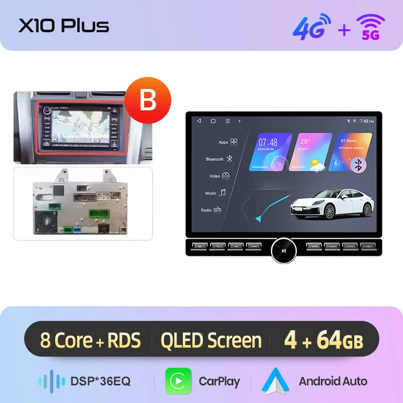 Junsun 13.1″ QLED Draadloze CarPlay Android Auto Autoradio Voor Honda CR-V 3 2007-2011 Intelligente Systemen DSP SWC RDS GPS FM BT