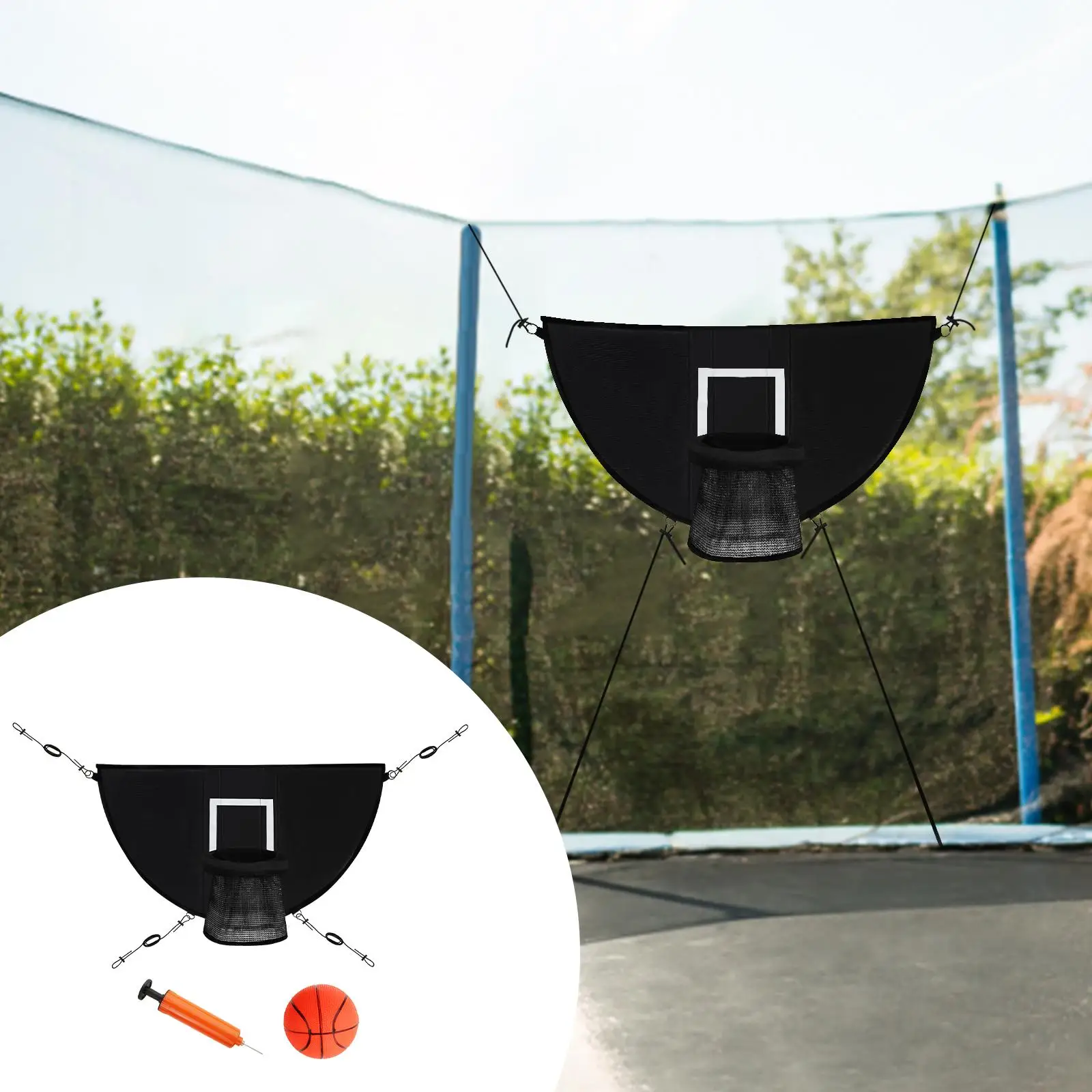 Mini Basketball Hoop for Trampoline Kids Easy Install Basketball Goal Game