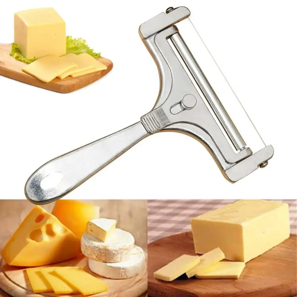

1pc Stainless Steel Wire Cheese Slicer, Adjustable Thickness Cheese Cutter for Soft, Semi-Hard Cheeses Kitchen Cooking Tool