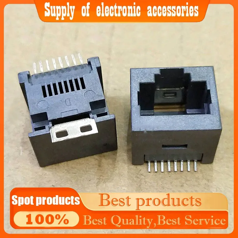 SMT RJ45 network RJ45 socket vertical into 180 degrees set posted eight p8c front-end ports interfaces