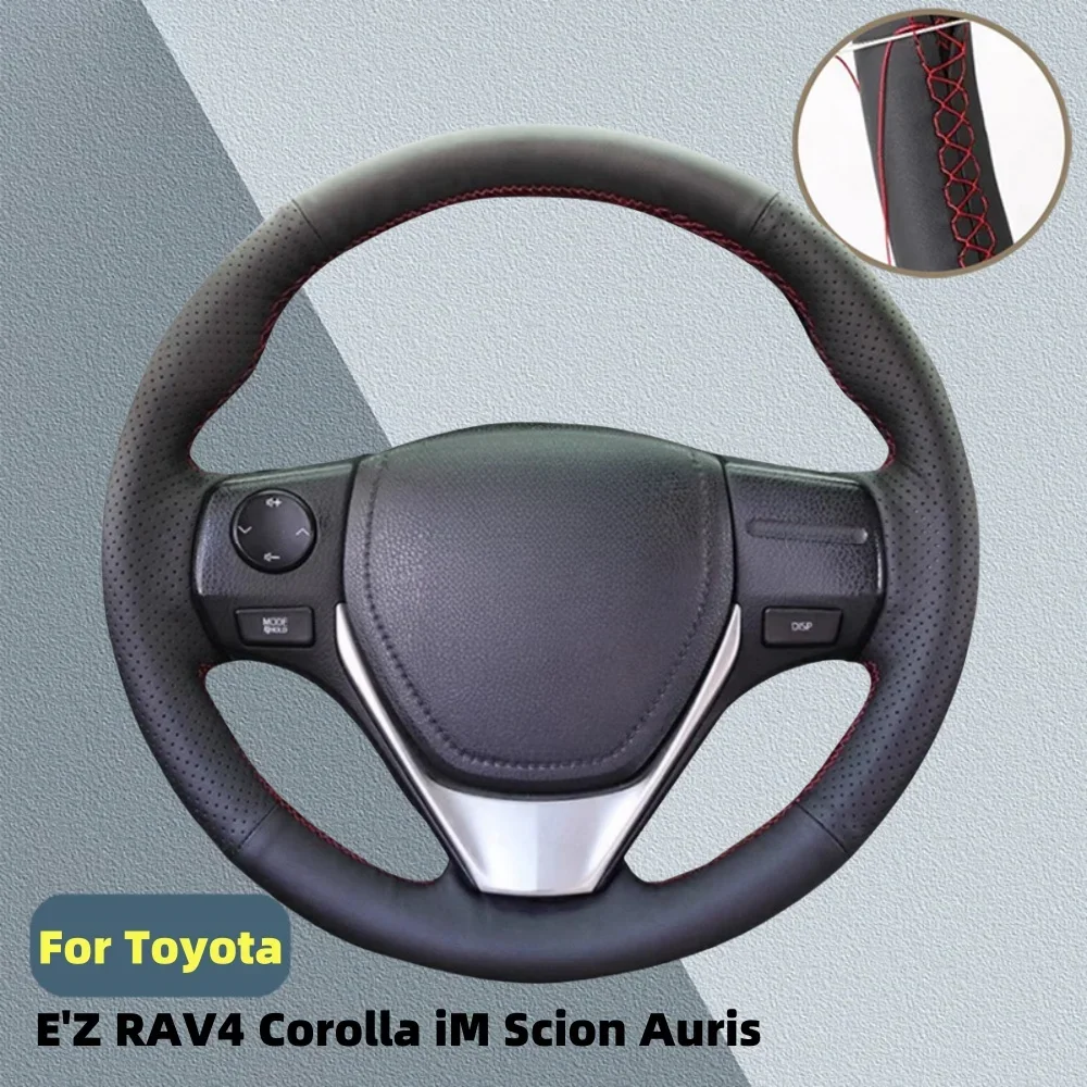 

Оплетка рулевого колеса из искусственной кожи ручной работы для Toyota E'Z RAV4 Corolla IM Scion Auris