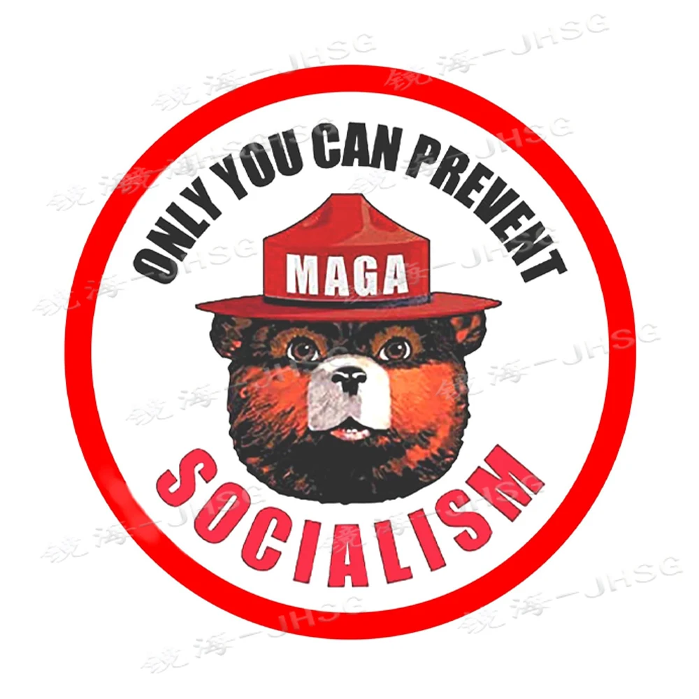 

SSND Red Round: Only You Can Prevent Socialism Vinyl Decal Sticker (Smokey MAGA) 5 Inch 1059