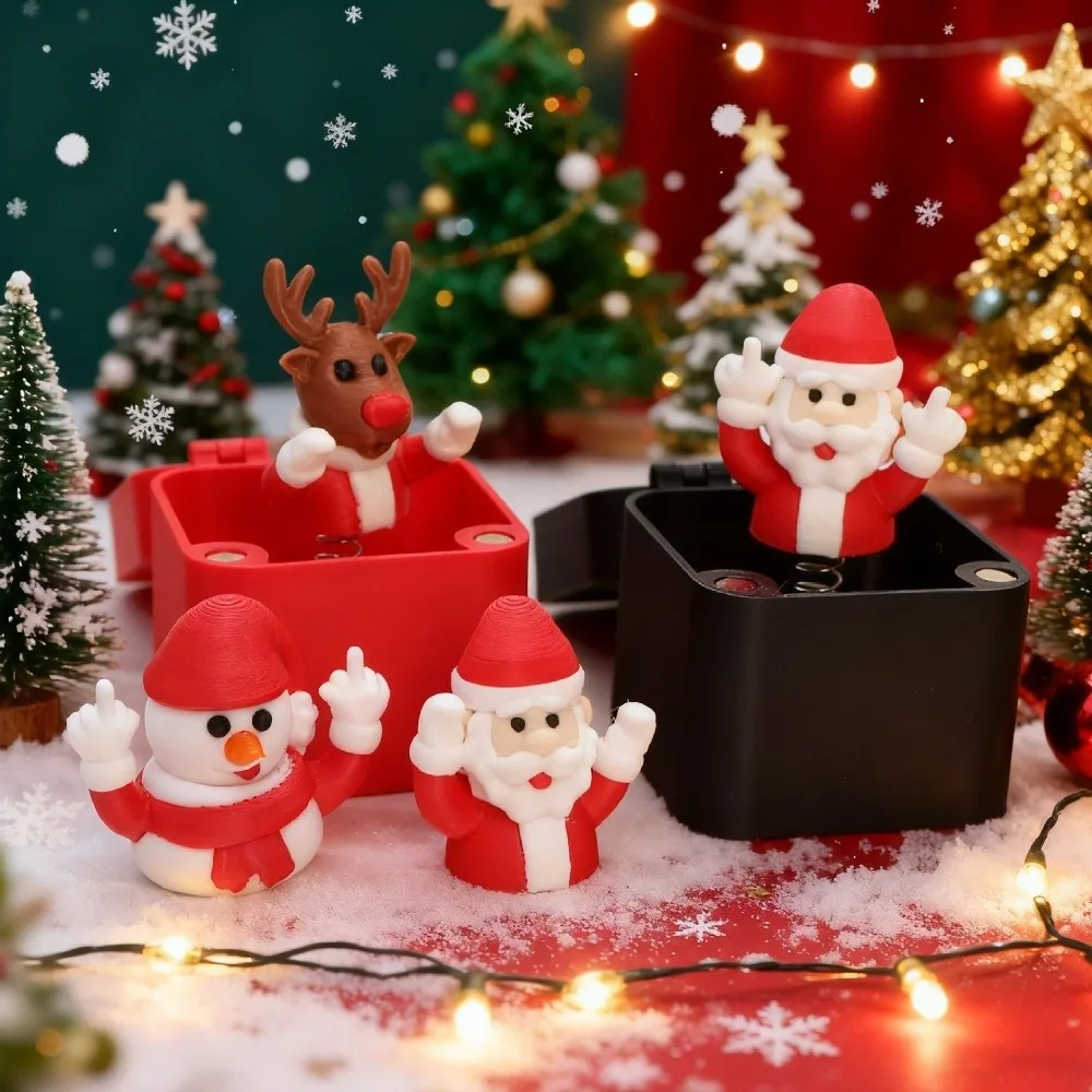 لطيف سانتا كلوز ثلج عيد الميلاد المزحة مربع ملتوي نكتة علب الهدايا البلاستيكية هدية مزعجة مضحك مكتب الديكور #2