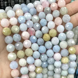 Natural Stone Faceted Citrine Labradorite Garnet Emerald Rose Quartz Round Spacer Beads For Jewelry Making DIY Bracelet Necklace