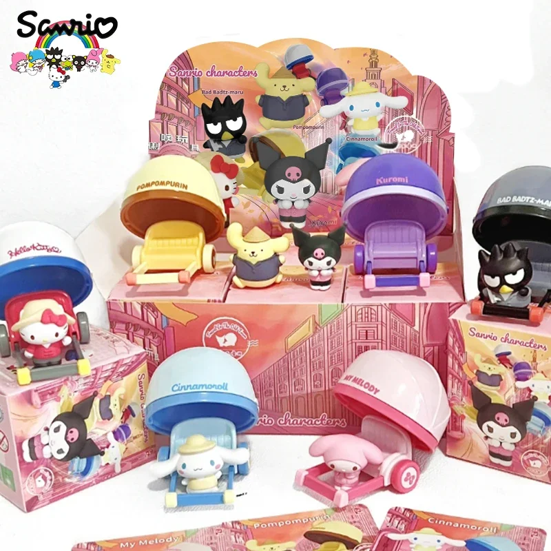 

Sanrio слепая коробка рикша роуминг серии Hello Kitty Kuromi Cinnamoroll My Melody Pochacco Pompompurin подарок на день рождения игрушки