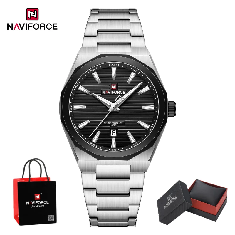 naviforce-メンズ-ポリゴンケース-ステンレススチール腕時計-3atm防水-夜光日付表示-ビジネスカジュアル-男性用クォーツ腕時計