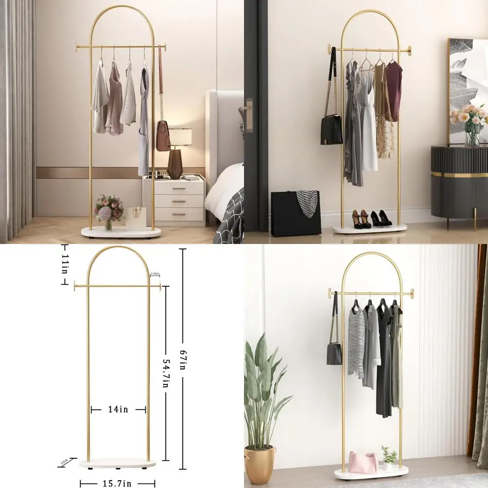 

Прочная металлическая отдельно стоящая вешалка для одежды с полкой, современная прочная вешалка для одежды для домашнего и офисного использования