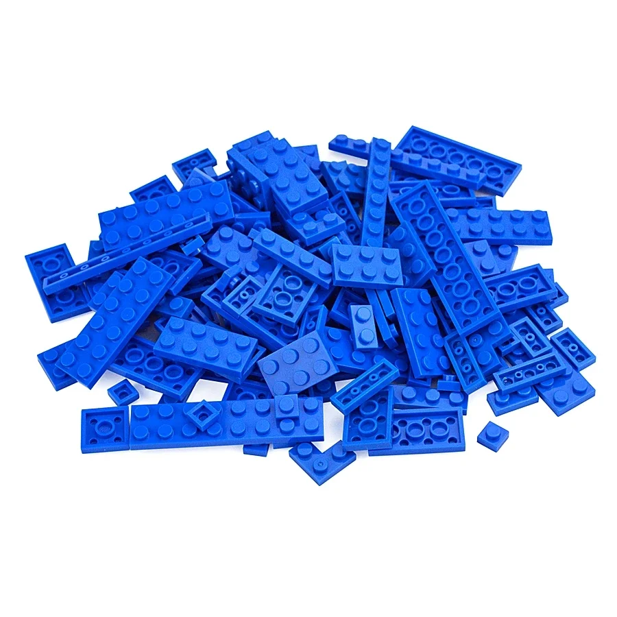 100Pcs Bulk Parts Thin Bricks 12 Size Mixed 15 Color Building