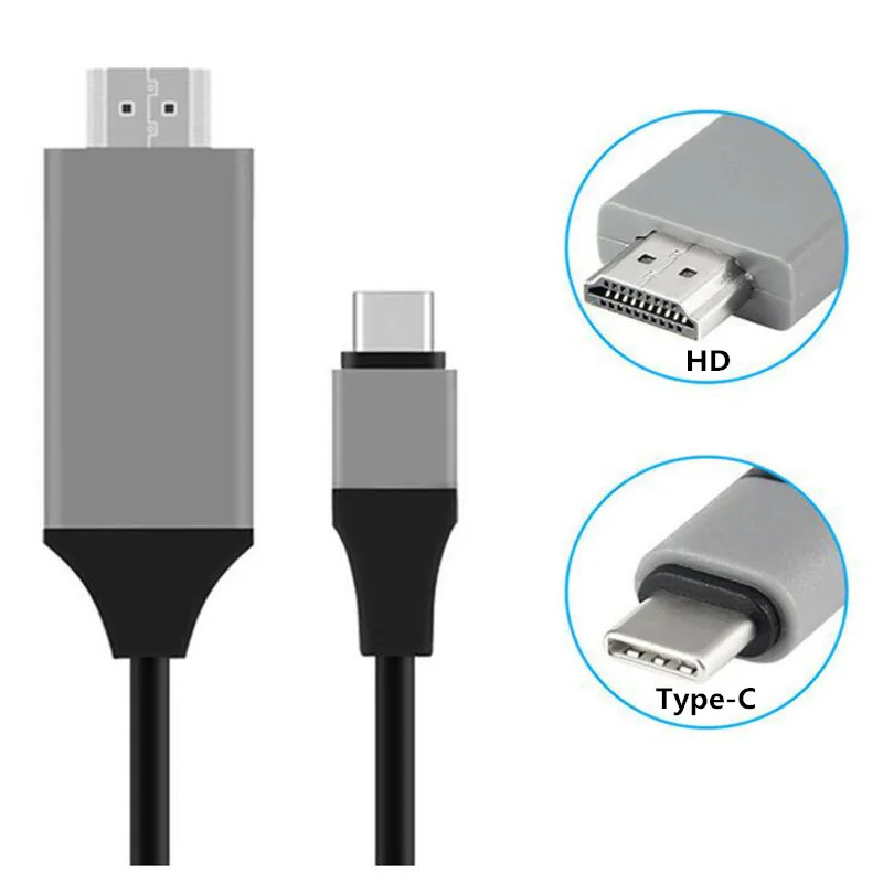 4K USB-C Adapter Type-C to HDMI-compatible Cable Type C 3.1 Hub USB C to HD-MI Converter for MacBook Huawei Samsung Galaxy S9 S8