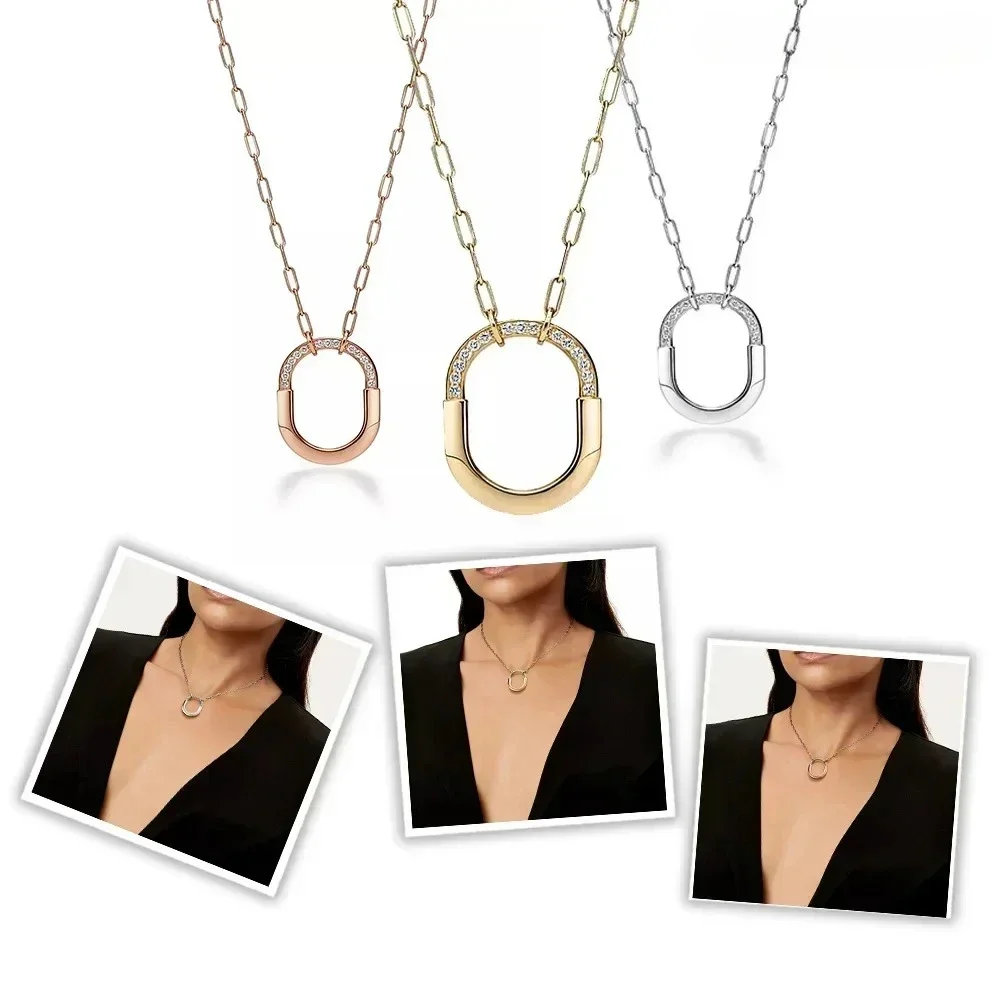 

Pure Silver S925 Classic Style Luxurious Fashion Charm LOCK Series Lock Type Women's Necklace