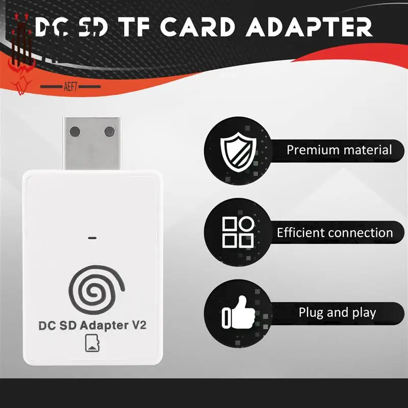 AEF7-Dc Sd Tf Card Adapter Reader V2 untuk Sega Dreamcast En Cd Met Dreamshell Boot Loader