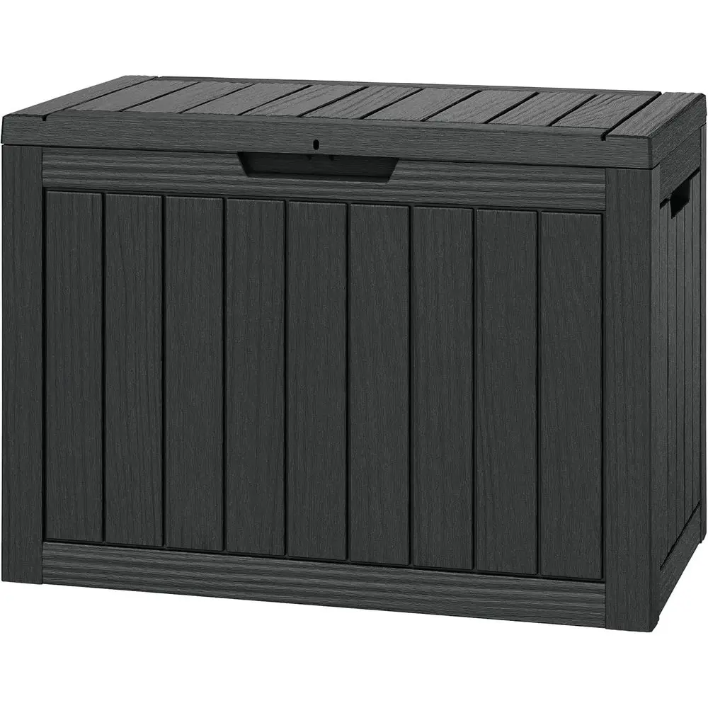 

45 Gallon Resin Outdoor Storage Box with Lockable Lid, Weatherproof Deck Box for Patio, Garden, and Pool Accessories Storage