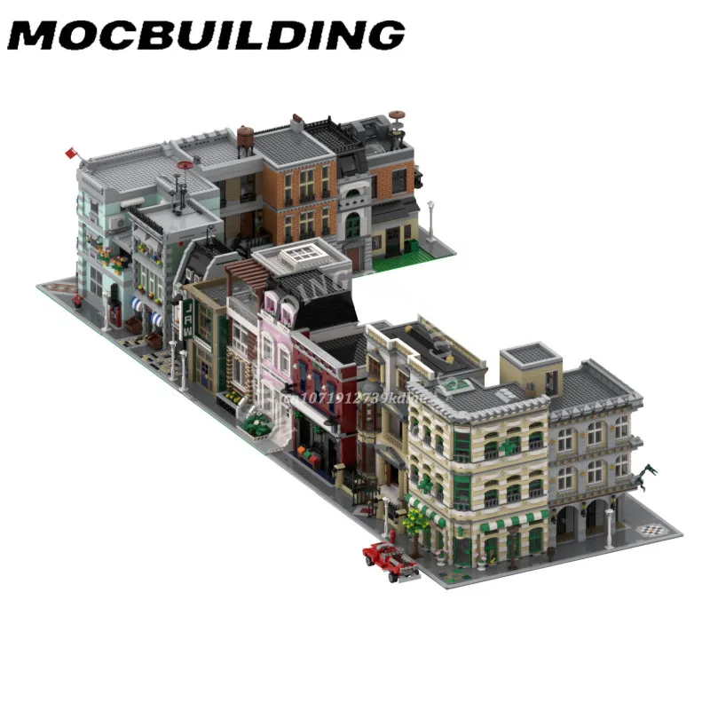 Casa Street View Architettura Modularize Edifici modulari Città Moc Building Block Costruzione Giocattolo in mattoni fai da te Regalo presente