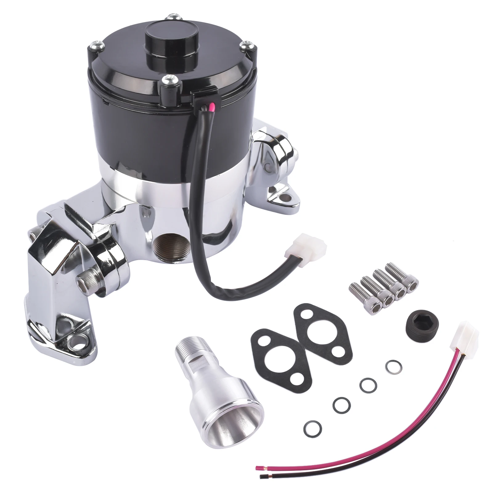 AP02 Chrome Aluminum High Flow Electric Water Pump for SBC Small Block Chevy 283 327 350 400 Engine