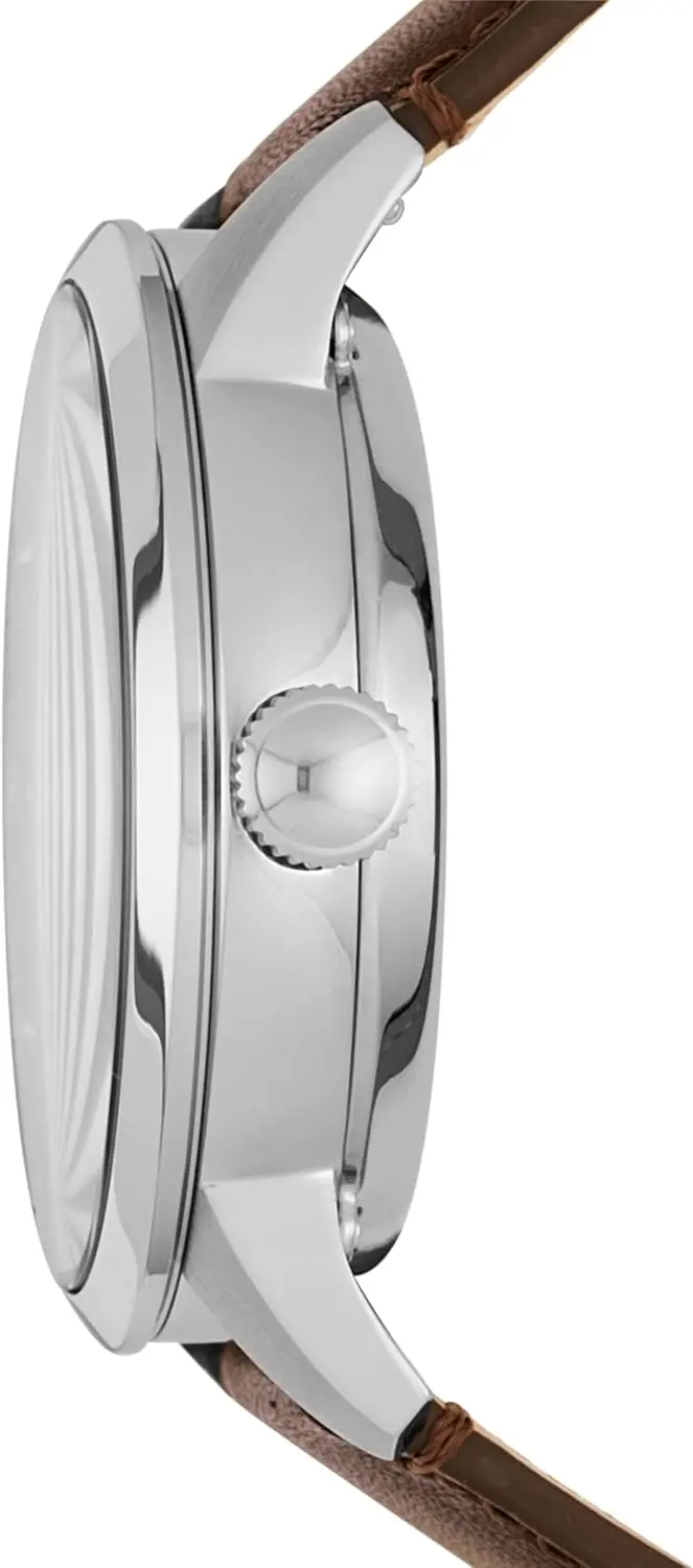 Automatic Skeleton Watch for Men with Stainless Steel Case and Leather Strap, Two-Hand Design