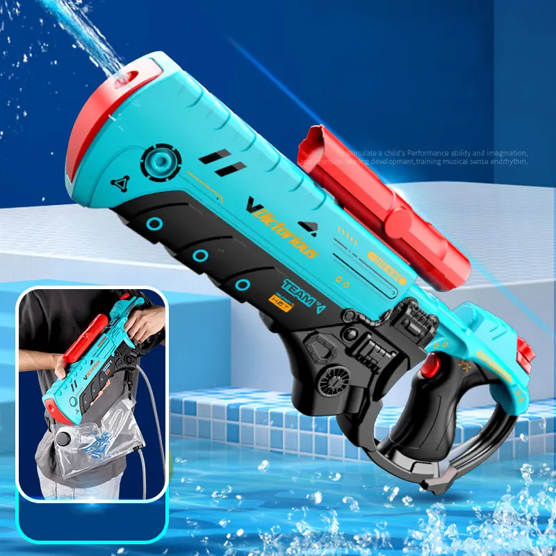 Summer Electric Water Gun With 1000ML Water Bag High Speed Water Blaster Swimming Pool Party Toys Kids Entertainment Gift AC138