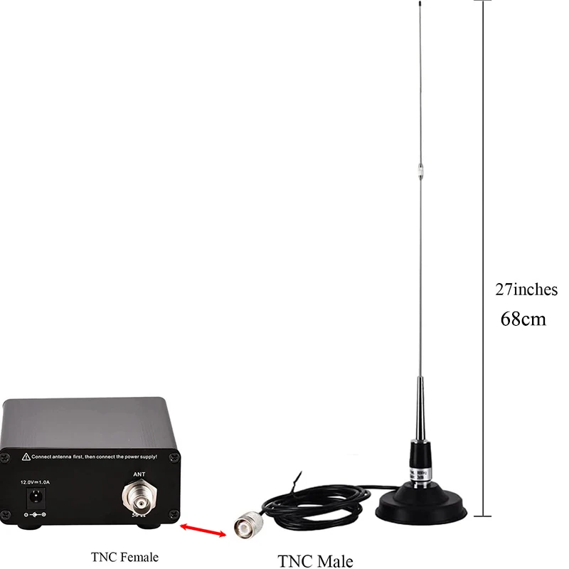 

98mhz Fm Antenna Outdoor Stainless Steel Transmitter Antenna 5w 15w Fm Broadcast with Magnetic Bases 3m TNC Cable