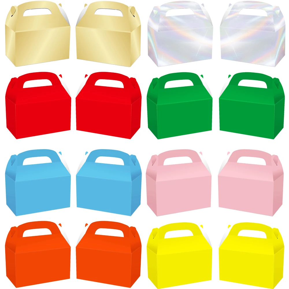 5/10/15/20/25 Stück Party-Geschenkboxen Bunte Papier-Leckereienboxen Süßigkeiten-Kuchen-Geschenkbox für Sommer-Geburtstag Hochzeit Party-Dekorationen – Detail 1
