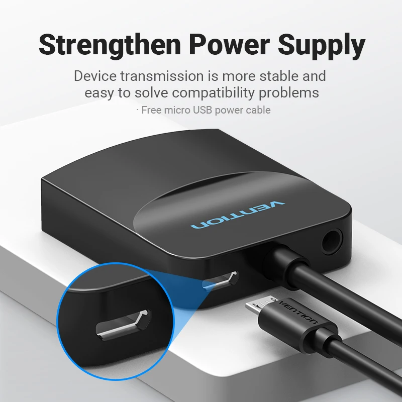 Vention VGA to HDMI Converter Cable Analog AV to Digital Converter Adapter with Audio 1080P for PC Laptop to HDTV Projector hot