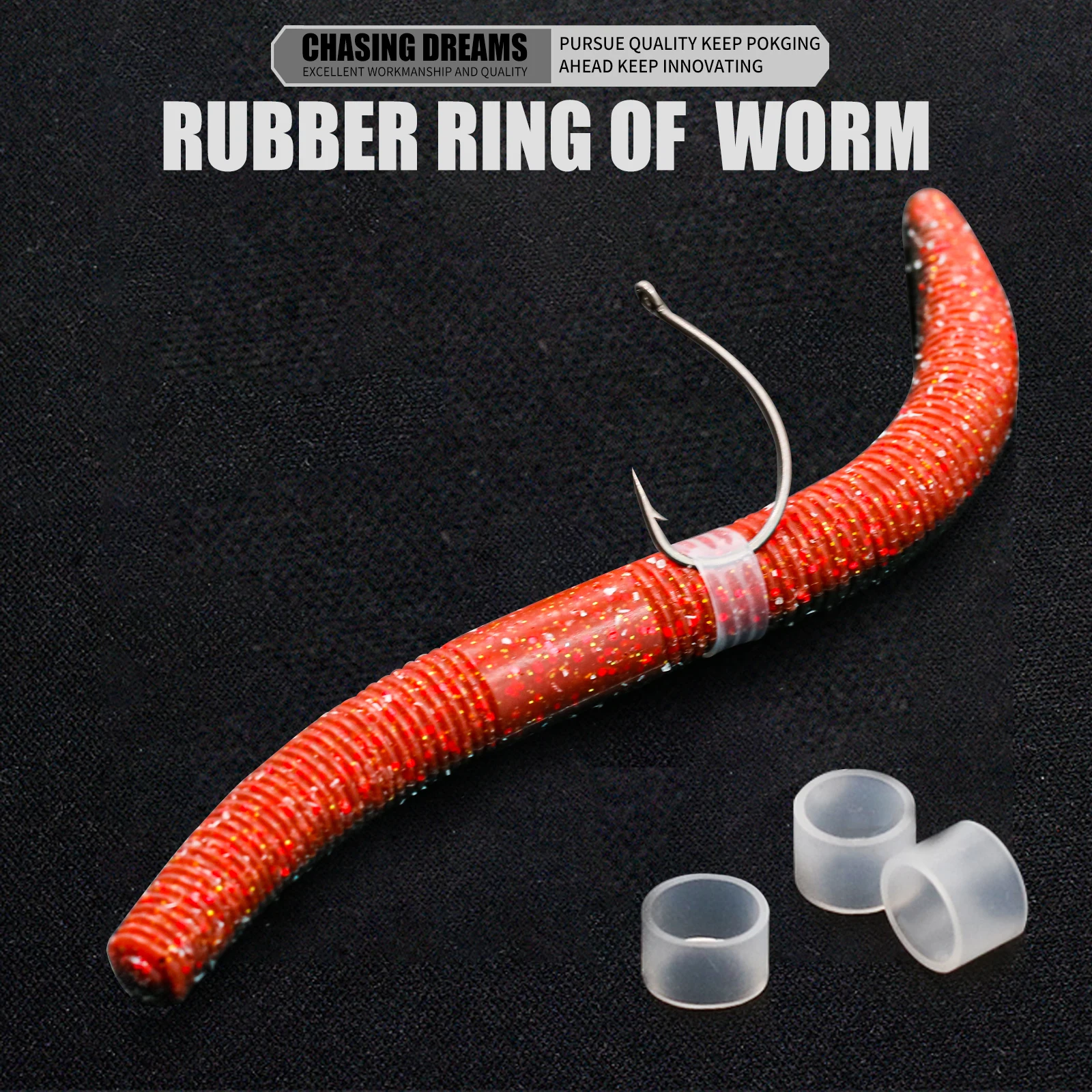 9KM 200~210Pcs Wacky Worm O'rings For Wacky Rigging Senkos Soft Plastic Worms S…