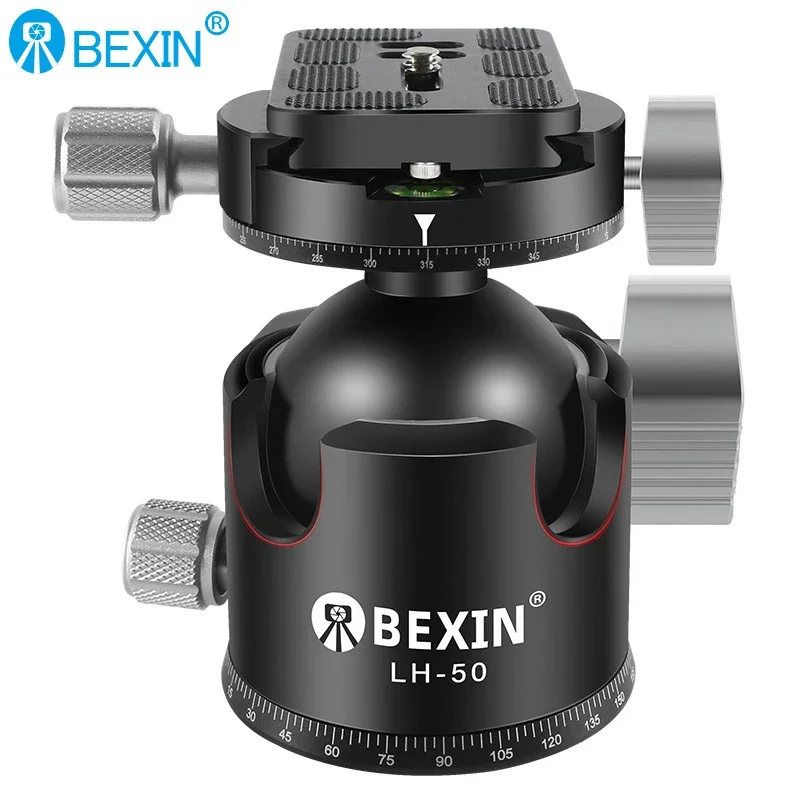 

LH-50 Tripod Head Universal Ball Head All Metal Low Profile Panoramic Video Ballhead Quick Release Plate for Tripod DSLR Monopod