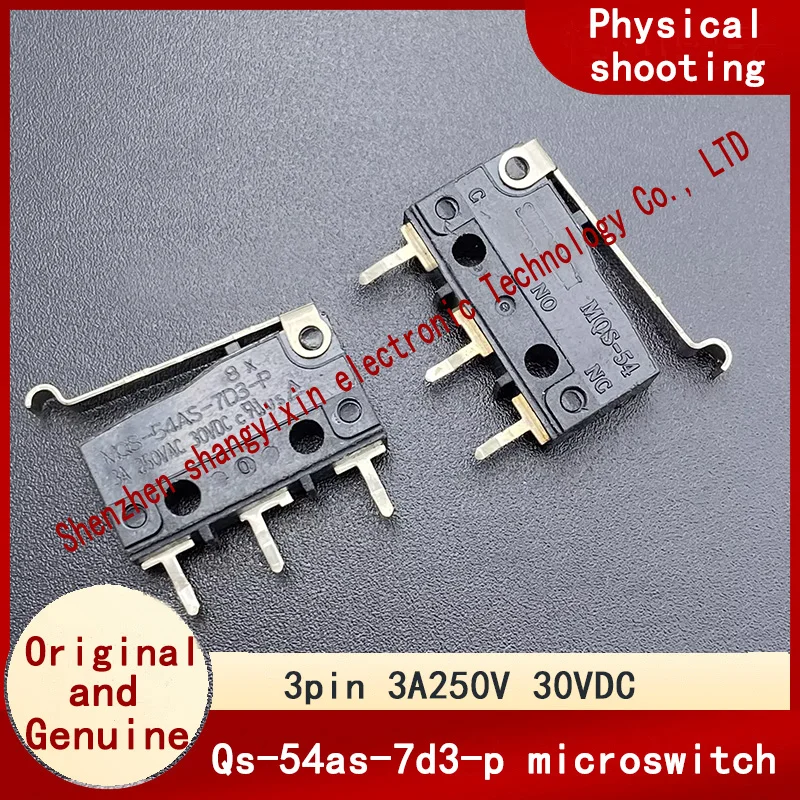 Interruptor de chave original do toque do limite do curso, micro interruptor, 3 Pin, 3A250V, QS-54AS-7D3-P