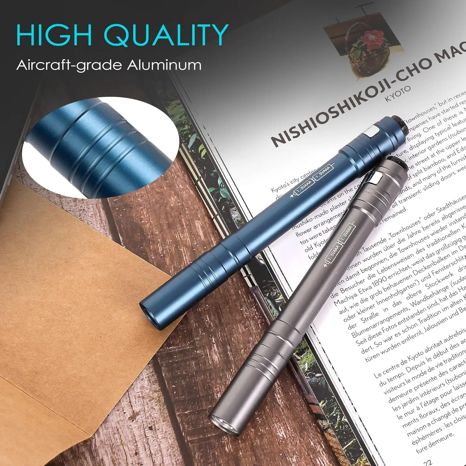 24 عبوة من مصابيح LED من الألومنيوم مع بطاريات، ومصباح جيب للفحص والتخييم وحالات الطوارئ