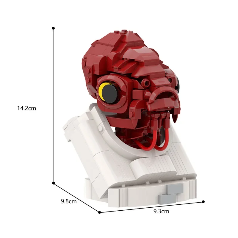 Acessórios de filme clássico figura de guerra espacial estátua almirante ackbar busto blocos de construção moc modelo de montagem crianças brinquedo presente aniversário