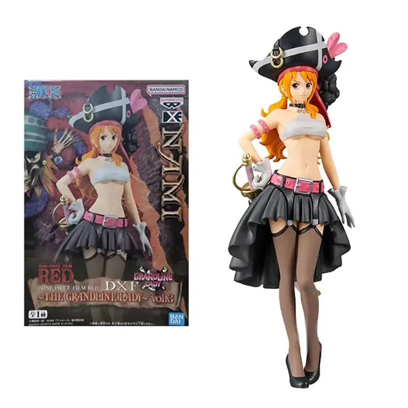 19CM Anime One Piece Nami Black Clothes Action Figure ONE PIECE FILM RED Dress Up Figurka PVC Model kolekcjonerski Zabawka Prezent dla dziecka